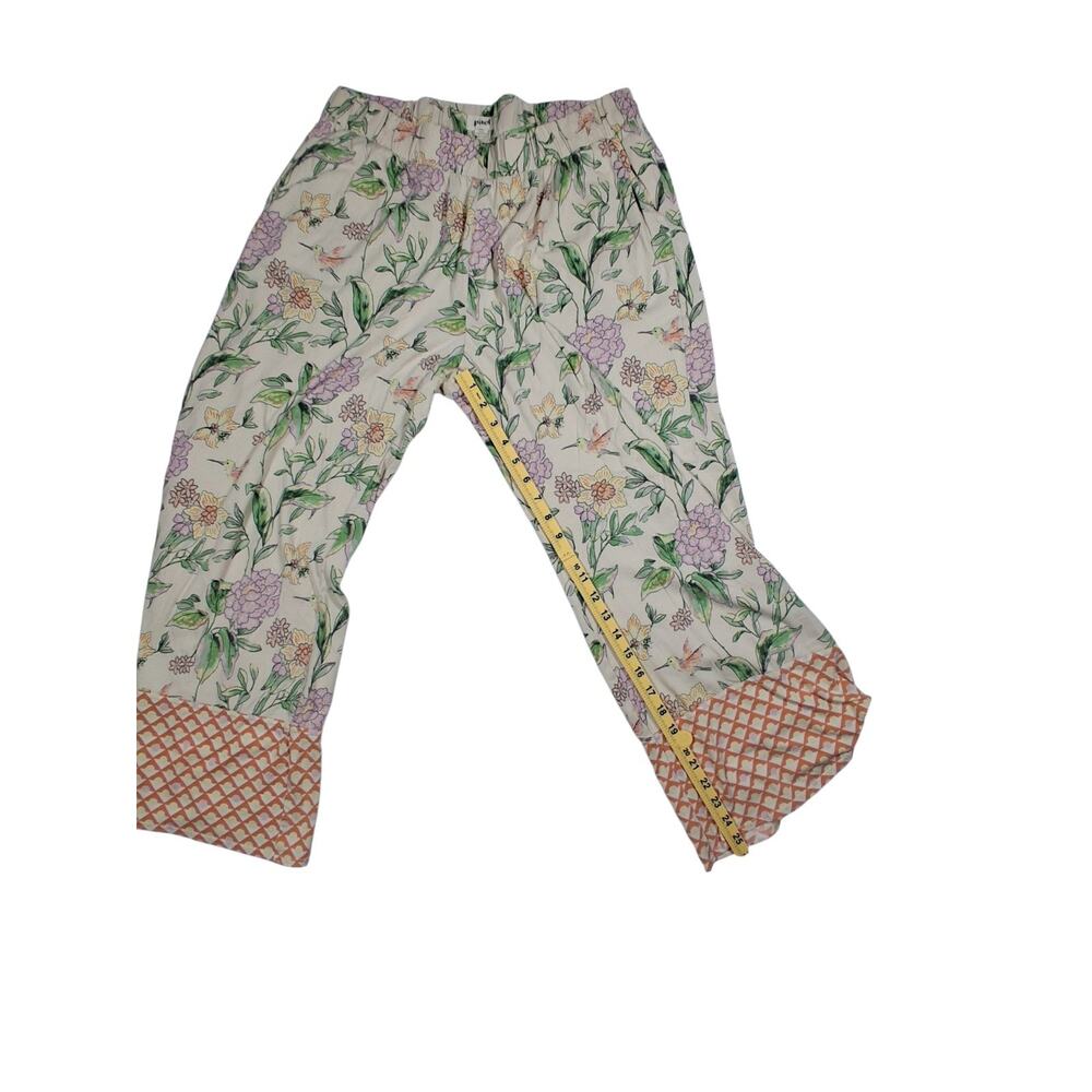 Pact Staycation Sleep Pants Womens XL Organic Cotton Floral Hummingbird Wide Leg - Picture 8 of 8